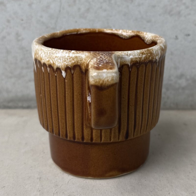 画像3: VINTAGE ANTIQUE POTTERY MUGCUP ヴィンテージ アンティーク マグカップ コップ 食器 陶器 / コーヒーカップ  ブラウン 茶色 楓 カフェ 喫茶店 店舗什器 アメリカ f