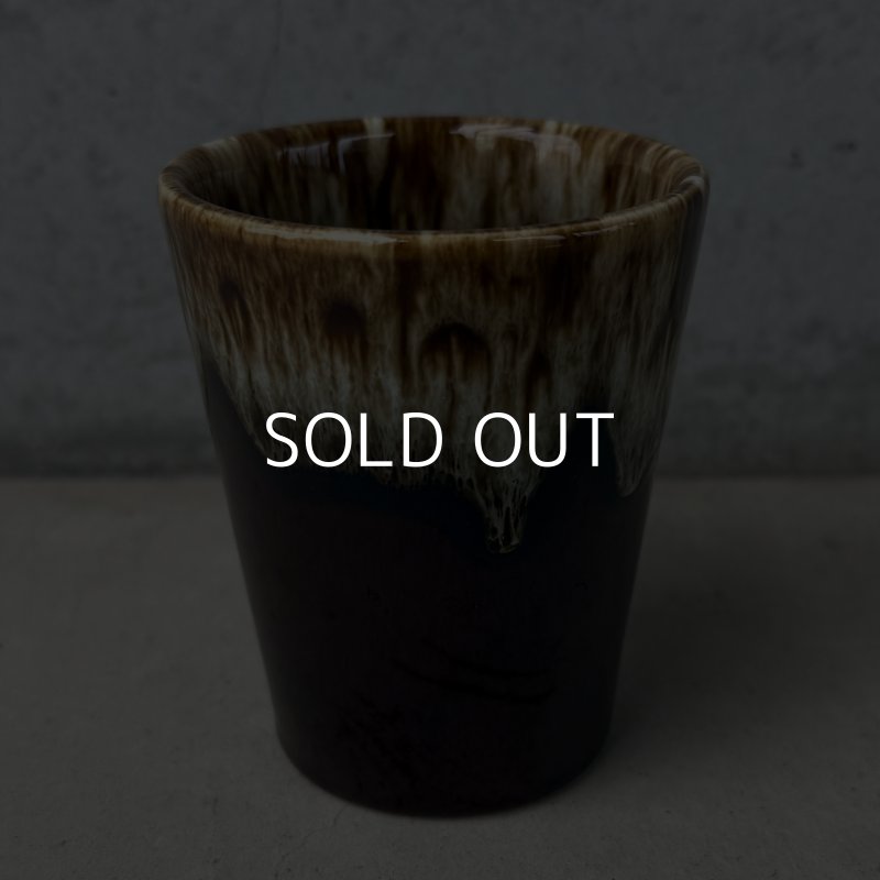 画像2: VINTAGE ANTIQUE POTTERY CUP ヴィンテージ アンティーク カップ コップ タンブラー ブラウンドリップグレーズ 食器 陶器 / ブラウン 茶色 カフェ 喫茶店 店舗什器 アメリカ d