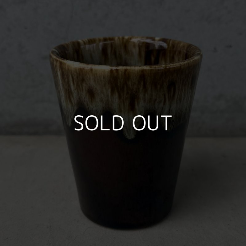 画像3: VINTAGE ANTIQUE POTTERY CUP ヴィンテージ アンティーク カップ コップ タンブラー ブラウンドリップグレーズ 食器 陶器 / ブラウン 茶色 カフェ 喫茶店 店舗什器 アメリカ d