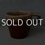 VINTAGE ANTIQUE HULL POTTERY MUGCUP ヴィンテージ アンティーク ハル マグカップ ブラウンドリップ コップ 食器 陶器 / コーヒーカップ  ブラウン 茶色 カフェ 喫茶店 店舗什器 アメリカ h