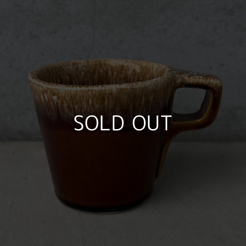 画像1: VINTAGE ANTIQUE HULL POTTERY MUGCUP ヴィンテージ アンティーク ハル マグカップ ブラウンドリップ コップ 食器 陶器 / コーヒーカップ  ブラウン 茶色 カフェ 喫茶店 店舗什器 アメリカ h
