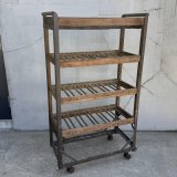 VINTAGE ANTIQUE SHOERACK ヴィンテージ アンティーク 棚 シューラック シュートロリー / インダストリアル 陳列棚 カート 家具 木製 ブラウン 店舗什器 アメリカ