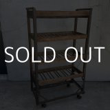 VINTAGE ANTIQUE SHOERACK ヴィンテージ アンティーク 棚 シューラック シュートロリー / インダストリアル 陳列棚 カート 家具 木製 ブラウン 店舗什器 アメリカ