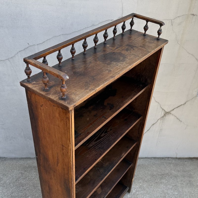 画像3: VINTAGE ANTIQUE BOOKSHELF ヴィンテージ アンティーク 棚 ブックシェルフ キャビネット 本棚 / 飾り棚 陳列棚 収納 家具 木製 ブラウン 店舗什器 アメリカ