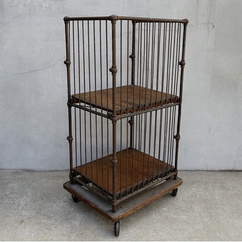 画像3: VINTAGE ANTIQUE BINDERY CART ヴィンテージ アンティーク 棚 ファクトリーカート バインダリーカート / インダストリアル 陳列棚 カート 家具 木製 アイアン 店舗什器 アメリカ