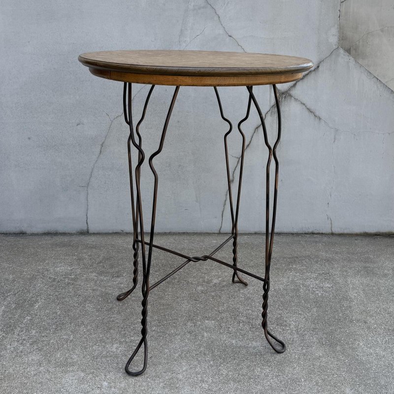 画像2: VINTAGE ANTIQUE ICE CREAM PARLOR TABLE ヴィンテージ アンティーク アイスクリームパーラーテーブル テーブル / 家具 アイアン 木製 店舗什器 アメリカ