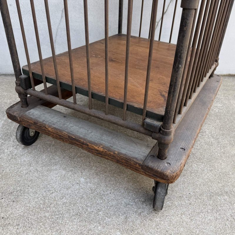 画像9: VINTAGE ANTIQUE BINDERY CART ヴィンテージ アンティーク 棚 ファクトリーカート バインダリーカート / インダストリアル 陳列棚 カート 家具 木製 アイアン 店舗什器 アメリカ