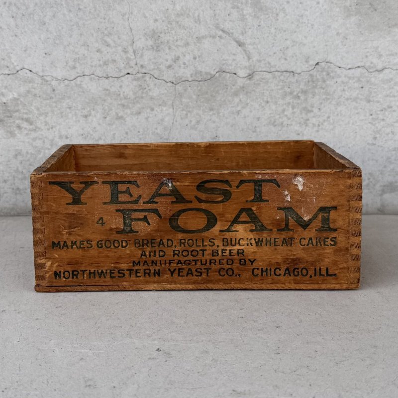 画像4: VINTAGE ANTIQUE WOOD CRATE WOODEN BOX NORTHWESTERN YEAST CO. ヴィンテージ アンティーク ウッドボックス 木箱 / コレクタブル 収納 ケース あられ組 アドバタイジング 企業物 店舗什器 アメリカ