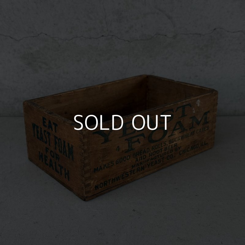 画像1: VINTAGE ANTIQUE WOOD CRATE WOODEN BOX NORTHWESTERN YEAST CO. ヴィンテージ アンティーク ウッドボックス 木箱 / コレクタブル 収納 ケース あられ組 アドバタイジング 企業物 店舗什器 アメリカ