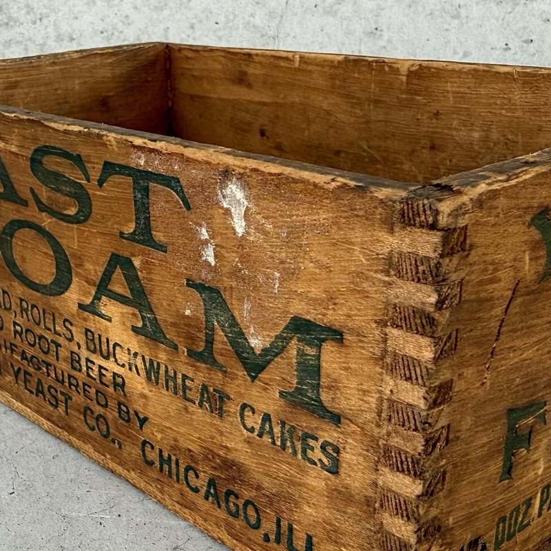 画像9: VINTAGE ANTIQUE WOOD CRATE WOODEN BOX NORTHWESTERN YEAST CO. ヴィンテージ アンティーク ウッドボックス 木箱 / コレクタブル 収納 ケース あられ組 アドバタイジング 企業物 店舗什器 アメリカ