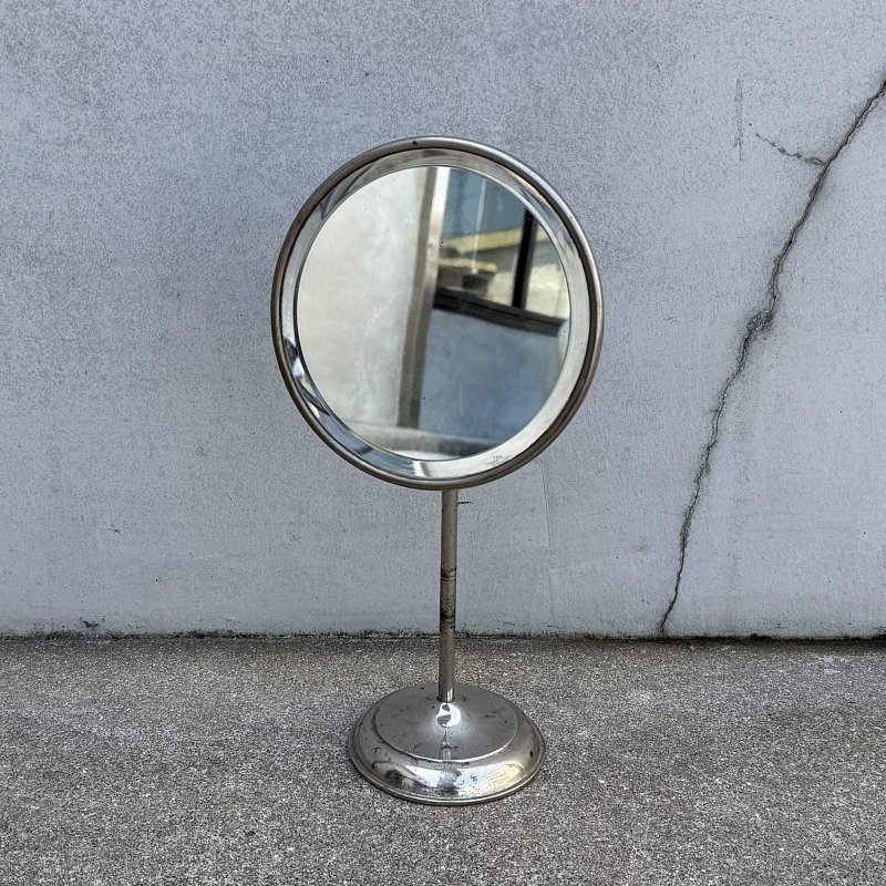 画像1: VINTAGE ANTIQUE MIRROR ヴィンテージ アンティーク スタンドミラー 鏡 / 卓上ミラー シェービングミラー 化粧 店舗什器 アメリカ (2)