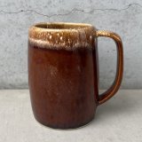 VINTAGE ANTIQUE HULL POTTERY MUGCUP ヴィンテージ アンティーク ハル マグカップ コーヒーマグ ブラウンドリップ コップ 食器 陶器 / ブラウン 茶色 カフェ 喫茶店 店舗什器 アメリカ j