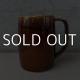 VINTAGE ANTIQUE HULL POTTERY MUGCUP ヴィンテージ アンティーク ハル マグカップ コーヒーマグ ブラウンドリップ コップ 食器 陶器 / ブラウン 茶色 カフェ 喫茶店 店舗什器 アメリカ i
