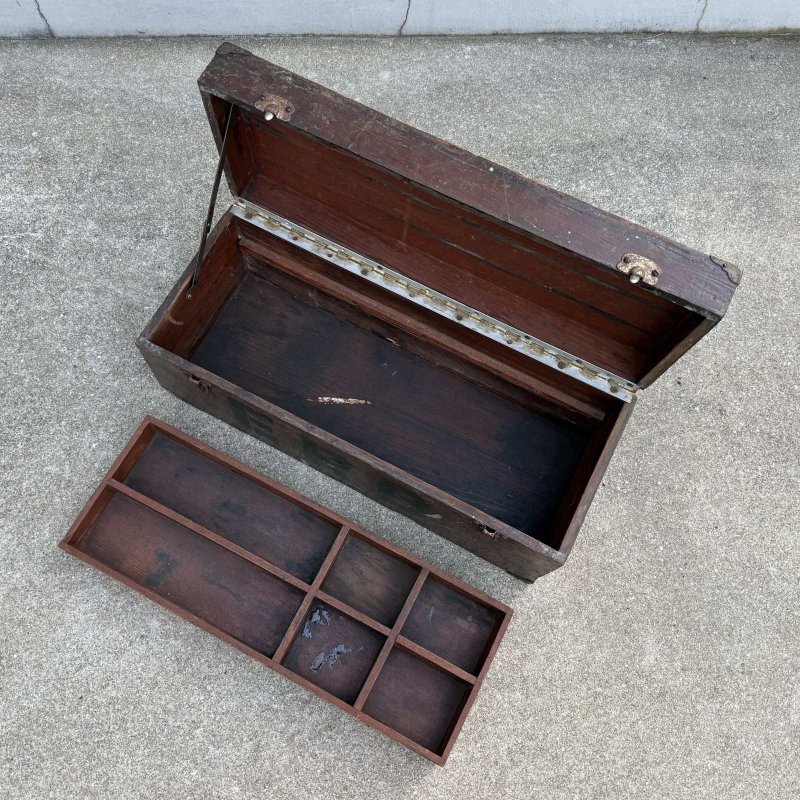 画像9: VINTAGE ANTIQUE TOOL BOX WOODEN BOX ヴィンテージ アンティーク ツールボックス 工具箱 ウッドボックス 木箱 / 収納 ケース 店舗什器 アメリカ 
