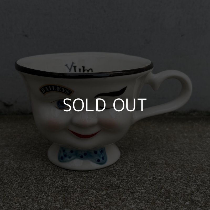 画像1: VINTAGE ANTIQUE BAILEYS CUP ヴィンテージ アンティーク ベイリーズ フェイスカップ / コレクタブル オブジェ ティーカップ マグカップ ノベルティ 陶器 食器 雑貨 I