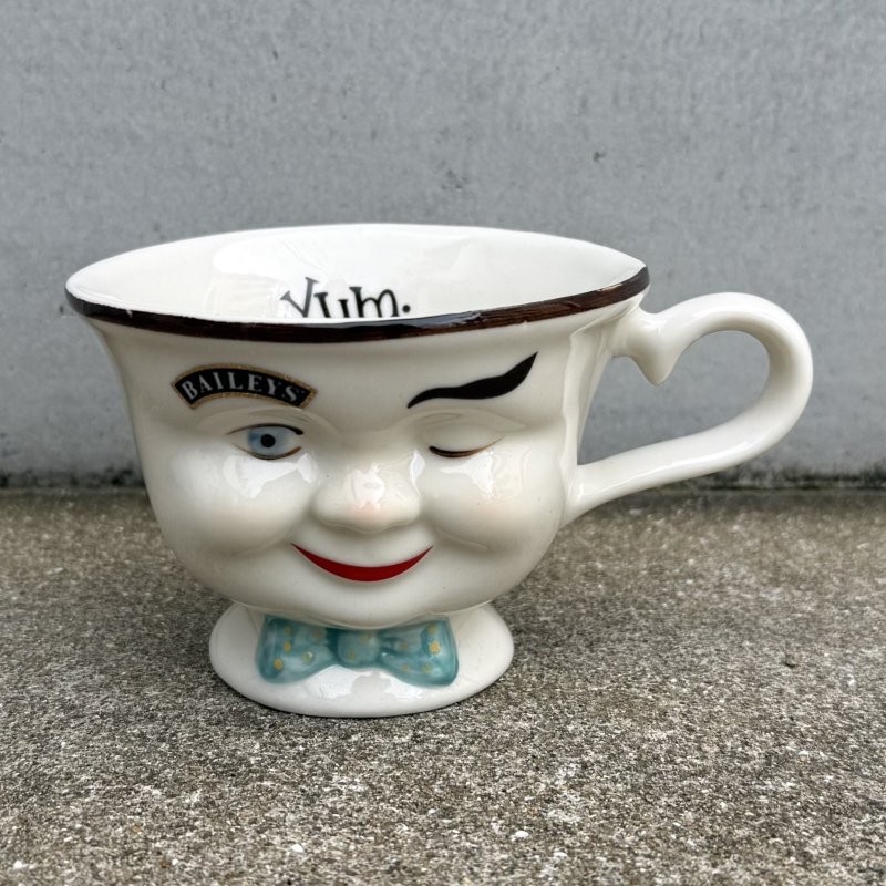 画像1: VINTAGE ANTIQUE BAILEYS CUP ヴィンテージ アンティーク ベイリーズ フェイスカップ / コレクタブル オブジェ ティーカップ マグカップ ノベルティ 1996年限定 陶器 食器 雑貨 D