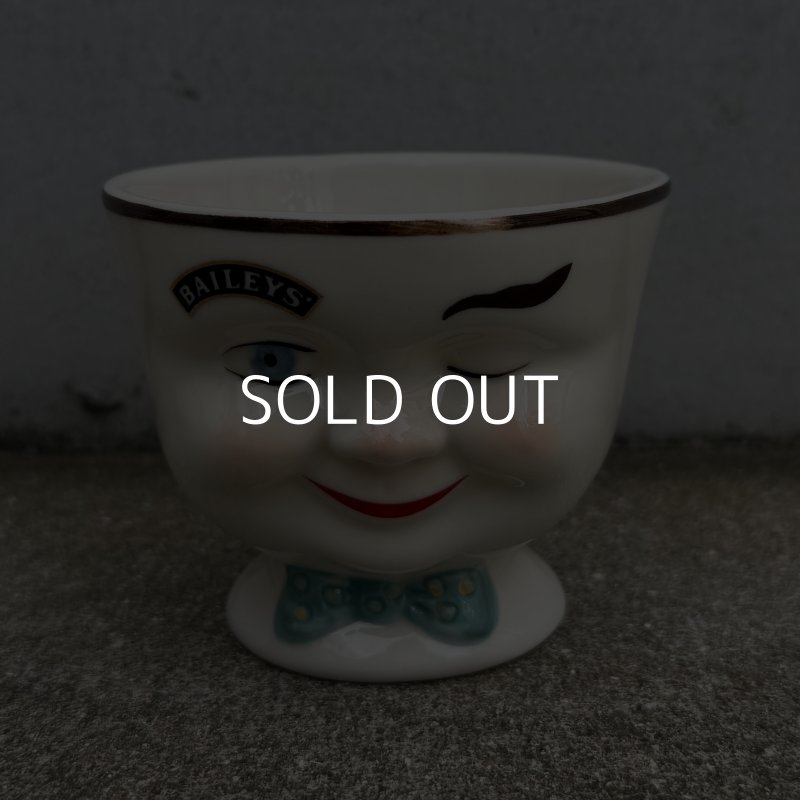 画像1: VINTAGE ANTIQUE BAILEYS SUGAR POT ヴィンテージ アンティーク ベイリーズ フェイスカップ シュガーポット / コレクタブル オブジェ ティーカップ マグカップ ノベルティ 1996年限定 陶器 食器 雑貨 H