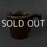 VINTAGE ANTIQUE HULL POTTERY MUGCUP ヴィンテージ アンティーク ハル マグカップ ブラウンドリップ コップ 食器 陶器 / コーヒーカップ  ブラウン 茶色 カフェ 喫茶店 店舗什器 アメリカ g