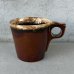 画像1: VINTAGE ANTIQUE HULL POTTERY MUGCUP ヴィンテージ アンティーク ハル マグカップ ブラウンドリップ コップ 食器 陶器 / コーヒーカップ  ブラウン 茶色 カフェ 喫茶店 店舗什器 アメリカ g (1)