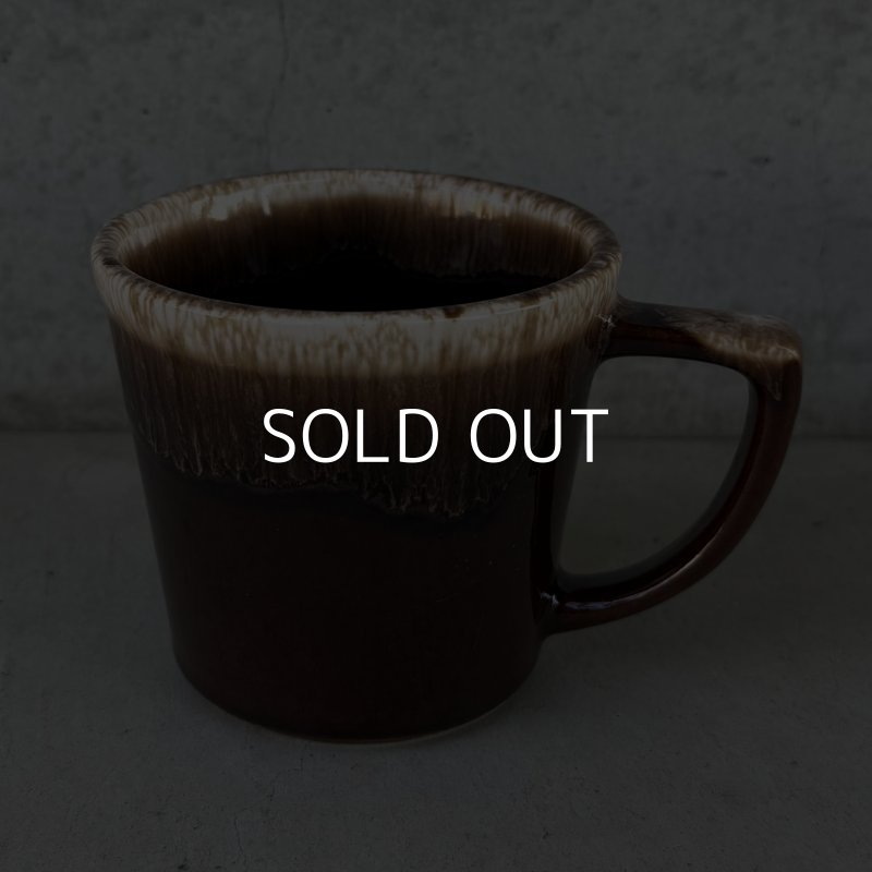 画像1: VINTAGE ANTIQUE MCCOY POTTERY MUGCUP ヴィンテージ アンティーク マッコイ マグカップ コップ 食器 陶器 / コーヒーカップ  ブラウン 茶色 カフェ 喫茶店 店舗什器 アメリカ m