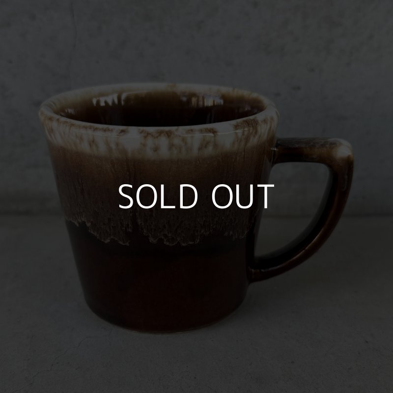 画像1: VINTAGE ANTIQUE MCCOY POTTERY MUGCUP ヴィンテージ アンティーク マッコイ マグカップ コップ 食器 陶器 / コーヒーカップ  ブラウン 茶色 カフェ 喫茶店 店舗什器 アメリカ l