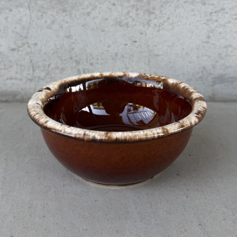 画像1: VINTAGE ANTIQUE HULL BOWL ヴィンテージ アンティーク ボウル ハル 食器 陶器 /  ブラウン 茶色 カフェ 喫茶店 店舗什器 アメリカ C