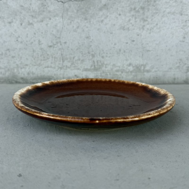画像5: VINTAGE ANTIQUE HULL PLATE POTTERY ヴィンテージ アンティーク プレート 皿 陶器 食器 / トレー 丸皿 ブラウン 茶色 カフェ 喫茶店 店舗什器 アメリカ D