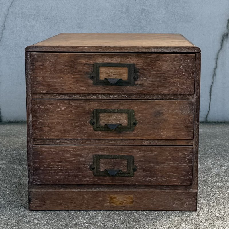 画像2: アンティーク 昭和レトロ 古道具 小引き出し 小箪笥 / 木製 収納 棚 家具 小物入れ 書類入れ 古民家 蔵 うぶだし 日本 (2)