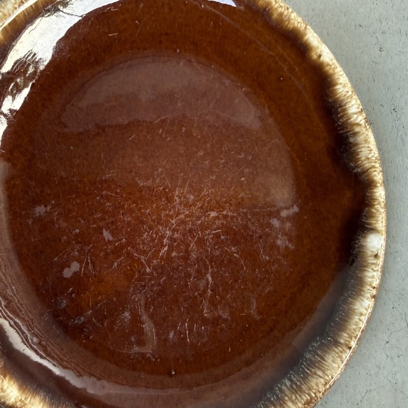 画像6: VINTAGE ANTIQUE HULL PLATE POTTERY ヴィンテージ アンティーク プレート 皿 陶器 食器 / トレー 丸皿 ブラウン 茶色 カフェ 喫茶店 店舗什器 アメリカ D