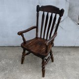 VINTAGE ANTIQUE ARM CHAIR ヴィンテージ アンティーク アームチェア 椅子 / ダイニングチェア ウッド  家具 木製 店舗 什器 アメリカ