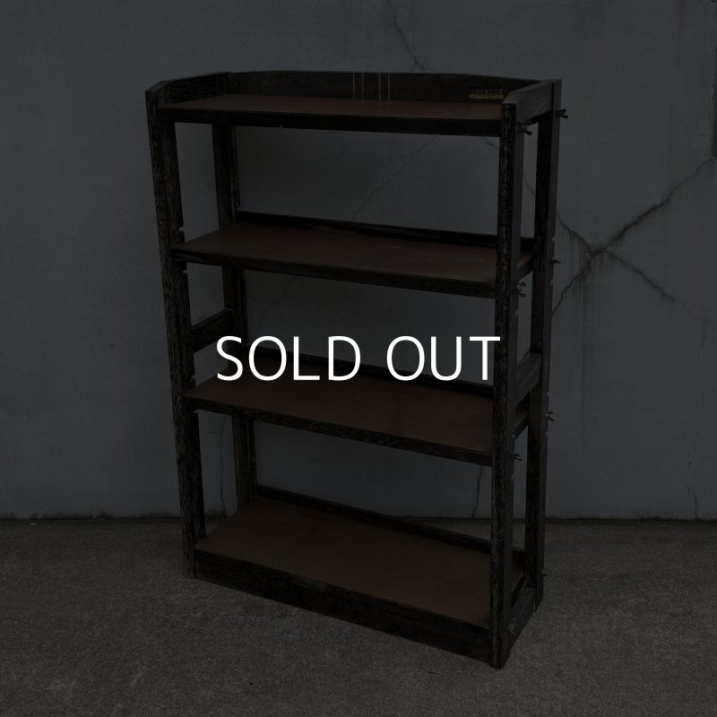 画像1: VINTAGE ANTIQUE SHELF ヴィンテージ アンティーク 本棚 飾り棚 オープンラック シェルフ  / 4段 木製 陳列棚 ディスプレイ 古家具 古道具 古民家 蔵 うぶだし 店舗什器 日本