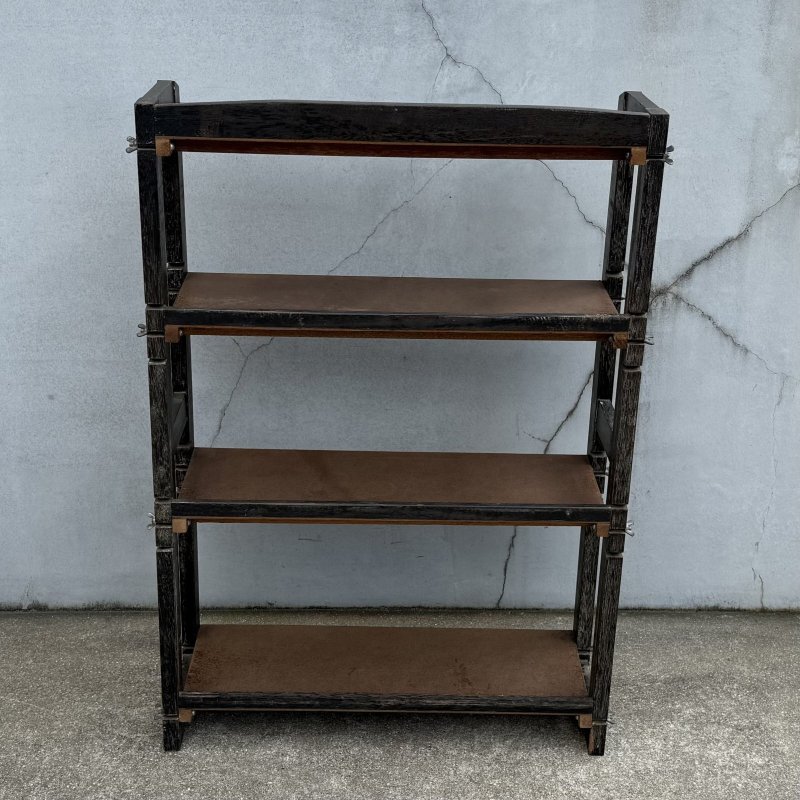 画像2: VINTAGE ANTIQUE SHELF ヴィンテージ アンティーク 本棚 飾り棚 オープンラック シェルフ  / 4段 木製 陳列棚 ディスプレイ 古家具 古道具 古民家 蔵 うぶだし 店舗什器 日本