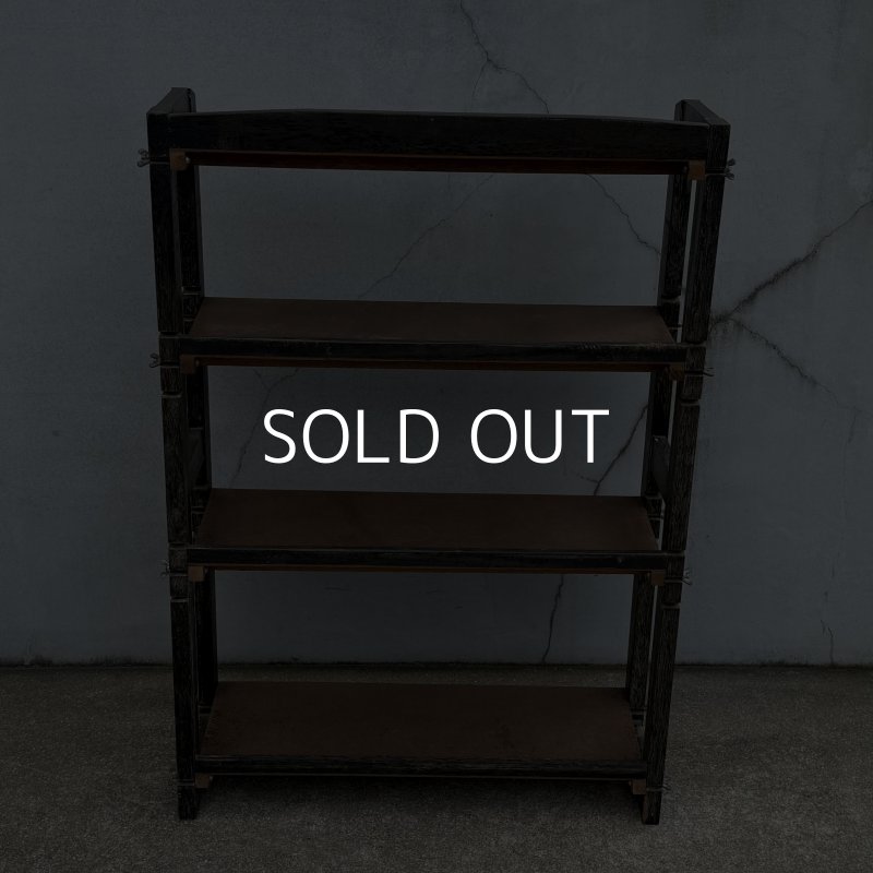 画像2: VINTAGE ANTIQUE SHELF ヴィンテージ アンティーク 本棚 飾り棚 オープンラック シェルフ  / 4段 木製 陳列棚 ディスプレイ 古家具 古道具 古民家 蔵 うぶだし 店舗什器 日本