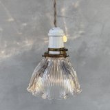 VINTAGE ANTIQUE LAMP ヴィンテージ アンティーク 吊り下げライト 天井照明 / ライト ペンダントライト ポーセリン ガラスシェード E26 店舗什器 アメリカ (4)