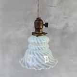 VINTAGE ANTIQUE OPALESCENT GLASS ヴィンテージ アンティーク 吊り下げライト オパールセントガラス 照明 / ライト ランプ ペンダントライト ガラスシェード 天井照明 E26 店舗什器 アメリカ USA (2)