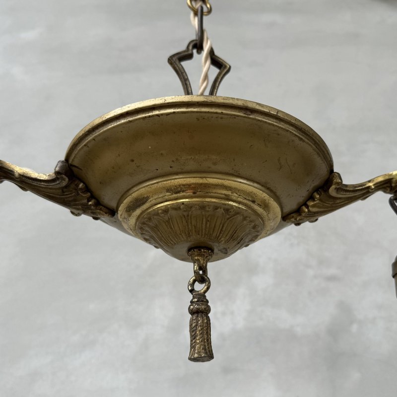 画像4: VINTAGE ANTIQUE LIGHT ヴィンテージ アンティーク シャンデリア 吊り下げライト  照明 / 2灯 ライト ペンダントランプ HUBBELL 天井照明 店舗什器 E26 アメリカ USA (4)
