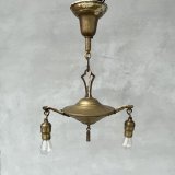 VINTAGE ANTIQUE LIGHT ヴィンテージ アンティーク シャンデリア 吊り下げライト  照明 / 2灯 ライト ペンダントランプ HUBBELL 天井照明 店舗什器 E26 アメリカ USA (4)