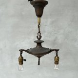 VINTAGE ANTIQUE LIGHT ヴィンテージ アンティーク シャンデリア 吊り下げライト  照明 / 2灯 ライト ペンダントライト 天井照明 店舗什器 E26 アメリカ USA (2)