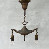 VINTAGE ANTIQUE LIGHT ヴィンテージ アンティーク シャンデリア 吊り下げライト  照明 / 2灯 ライト ペンダントランプ 天井照明 店舗什器 E26 アメリカ USA (5)