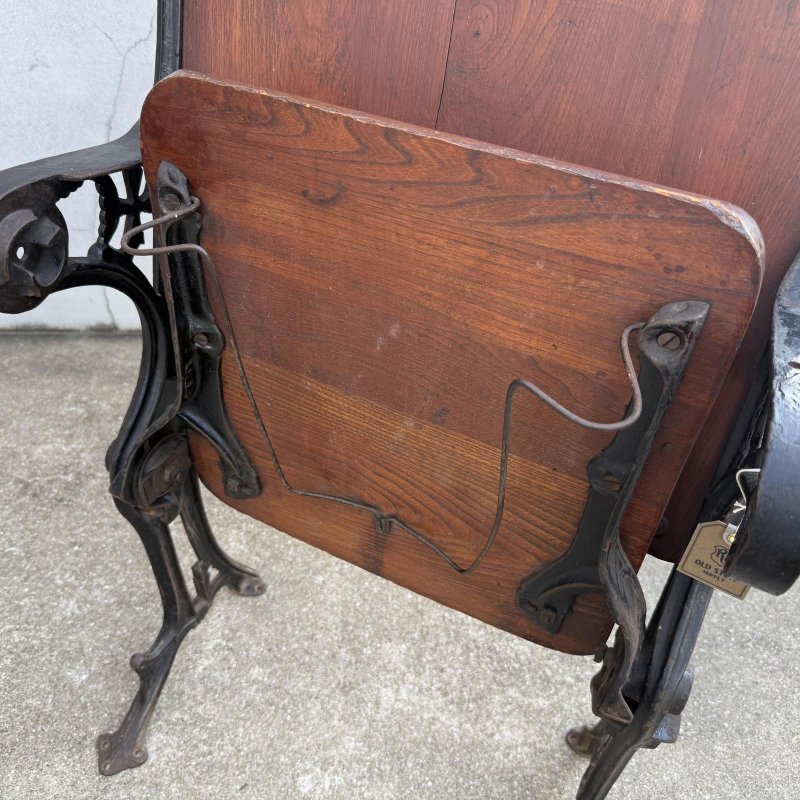 画像7: VINTAGE ANTIQUE THEATER CHAIR ヴィンテージ アンティーク シアターチェア 椅子 / ホールディングチェア 折り畳み椅子 ウッド 木製 家具 映画館 劇場 店舗什器 アメリカ
