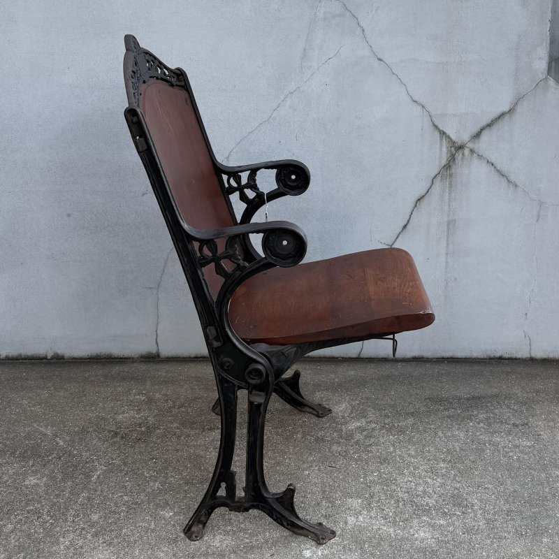 画像3: VINTAGE ANTIQUE THEATER CHAIR ヴィンテージ アンティーク シアターチェア 椅子 / ホールディングチェア 折り畳み椅子 ウッド 木製 家具 映画館 劇場 店舗什器 アメリカ