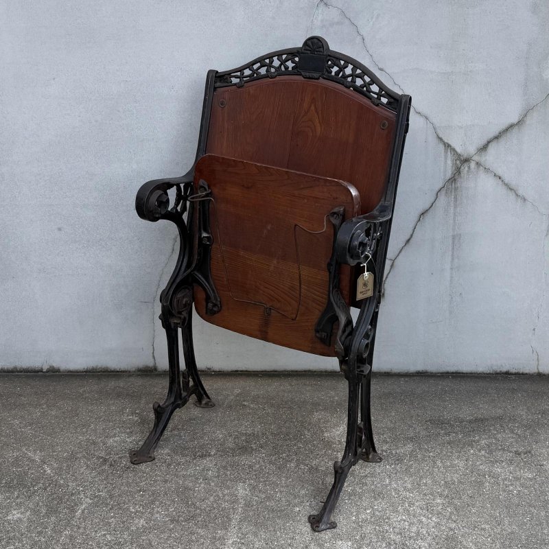 画像5: VINTAGE ANTIQUE THEATER CHAIR ヴィンテージ アンティーク シアターチェア 椅子 / ホールディングチェア 折り畳み椅子 ウッド 木製 家具 映画館 劇場 店舗什器 アメリカ