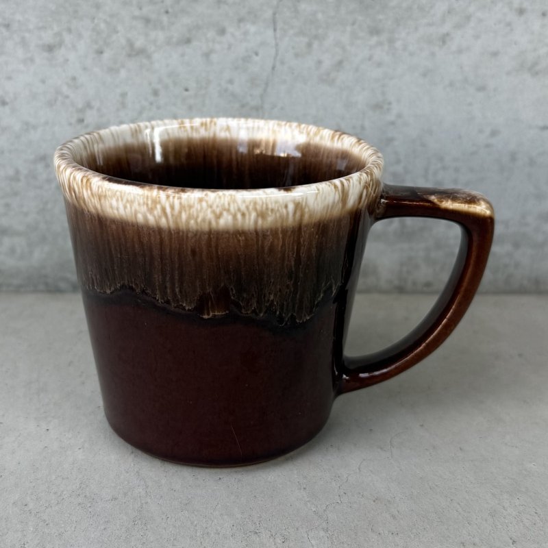 画像1: VINTAGE ANTIQUE MCCOY POTTERY MUGCUP ヴィンテージ アンティーク マッコイ マグカップ コップ 食器 陶器 / コーヒーカップ  ブラウン 茶色 カフェ 喫茶店 店舗什器 アメリカ l