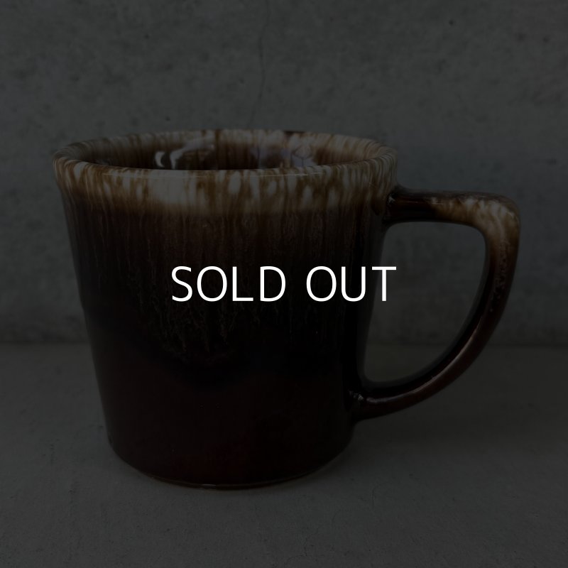 画像1: VINTAGE ANTIQUE MCCOY POTTERY MUGCUP ヴィンテージ アンティーク マッコイ マグカップ コップ 食器 陶器 ブラウンドリップ / コーヒーカップ Dハンドル 茶色 店舗 アメリカ k