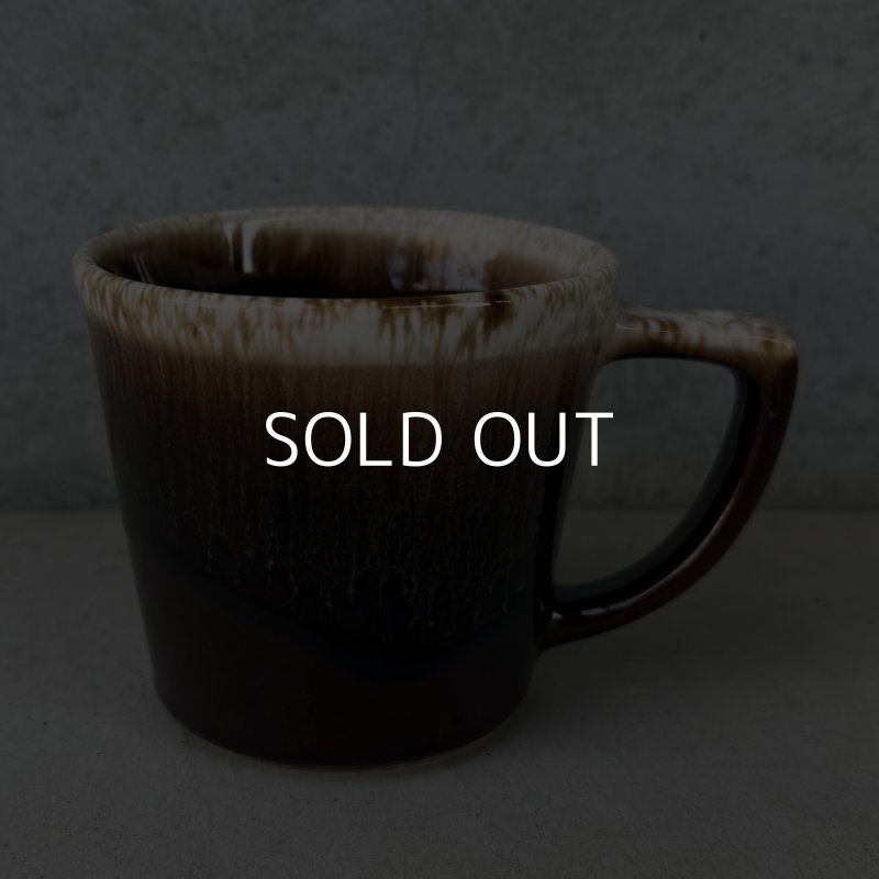 画像1: VINTAGE ANTIQUE MCCOY POTTERY MUGCUP ヴィンテージ アンティーク マッコイ マグカップ コップ 食器 陶器 / コーヒーカップ  ブラウン 茶色 カフェ 喫茶店 店舗什器 アメリカ m