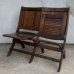 画像6: VINTAGE ANTIQUE CHAIR ヴィンテージ アンティーク 椅子 2シーター 2連 / ホールディングチェア 折り畳み椅子 ウッド 木製 家具 店舗什器 アメリカ (6)