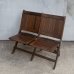 画像1: VINTAGE ANTIQUE CHAIR ヴィンテージ アンティーク 椅子 2シーター 2連 / ホールディングチェア 折り畳み椅子 ウッド 木製 家具 店舗什器 アメリカ (1)