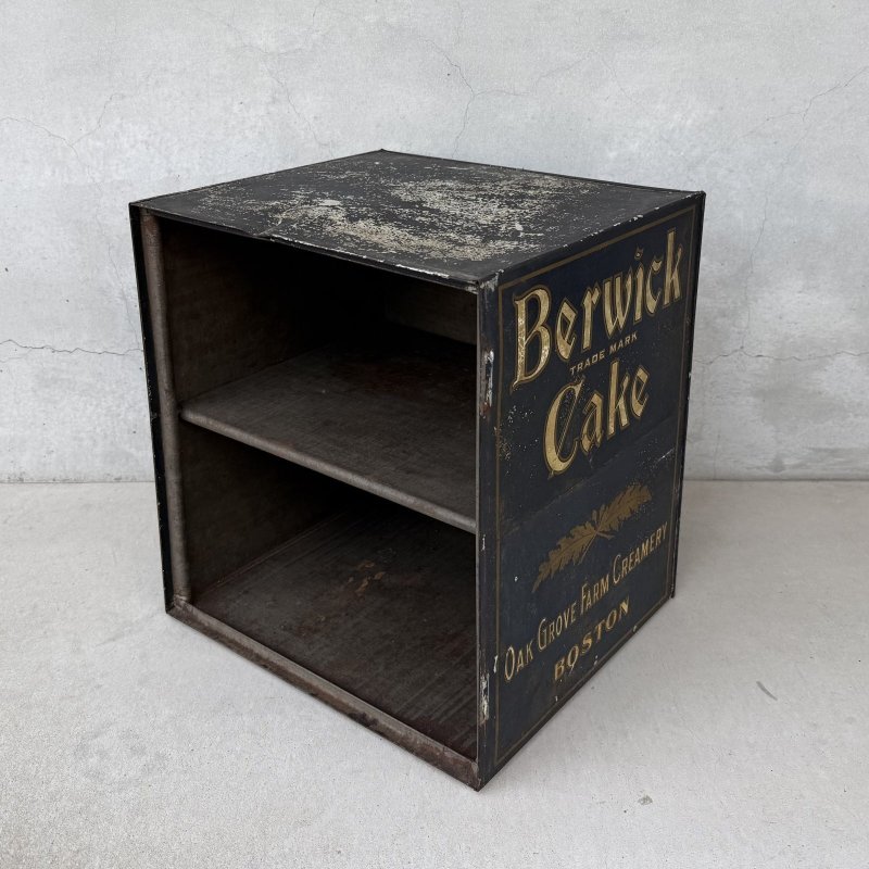 画像1: VINTAGE ANTIQUE CABINET ヴィンテージ アンティーク ボックス キャビネット / コレクタブル ディスプレイ ケース 収納 棚 箱 アドバタイジング 企業物 ブリキ 店舗什器 アメリカ USA