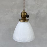 VINTAGE ANTIQUE LAMP ヴィンテージ アンティーク 吊り下げライト 天井照明 / ライト ランプ ペンダントライト ミルクガラス ガラスシェード E26 店舗什器 アメリカ