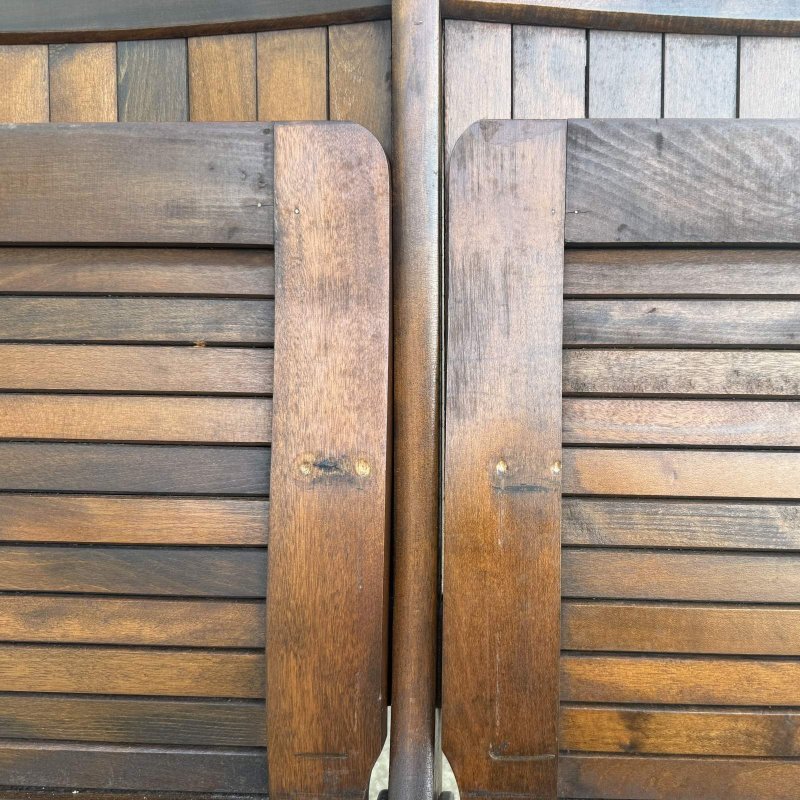 画像10: VINTAGE ANTIQUE CHAIR ヴィンテージ アンティーク 椅子 2シーター 2連 / ホールディングチェア 折り畳み椅子 ウッド 木製 家具 店舗什器 アメリカ